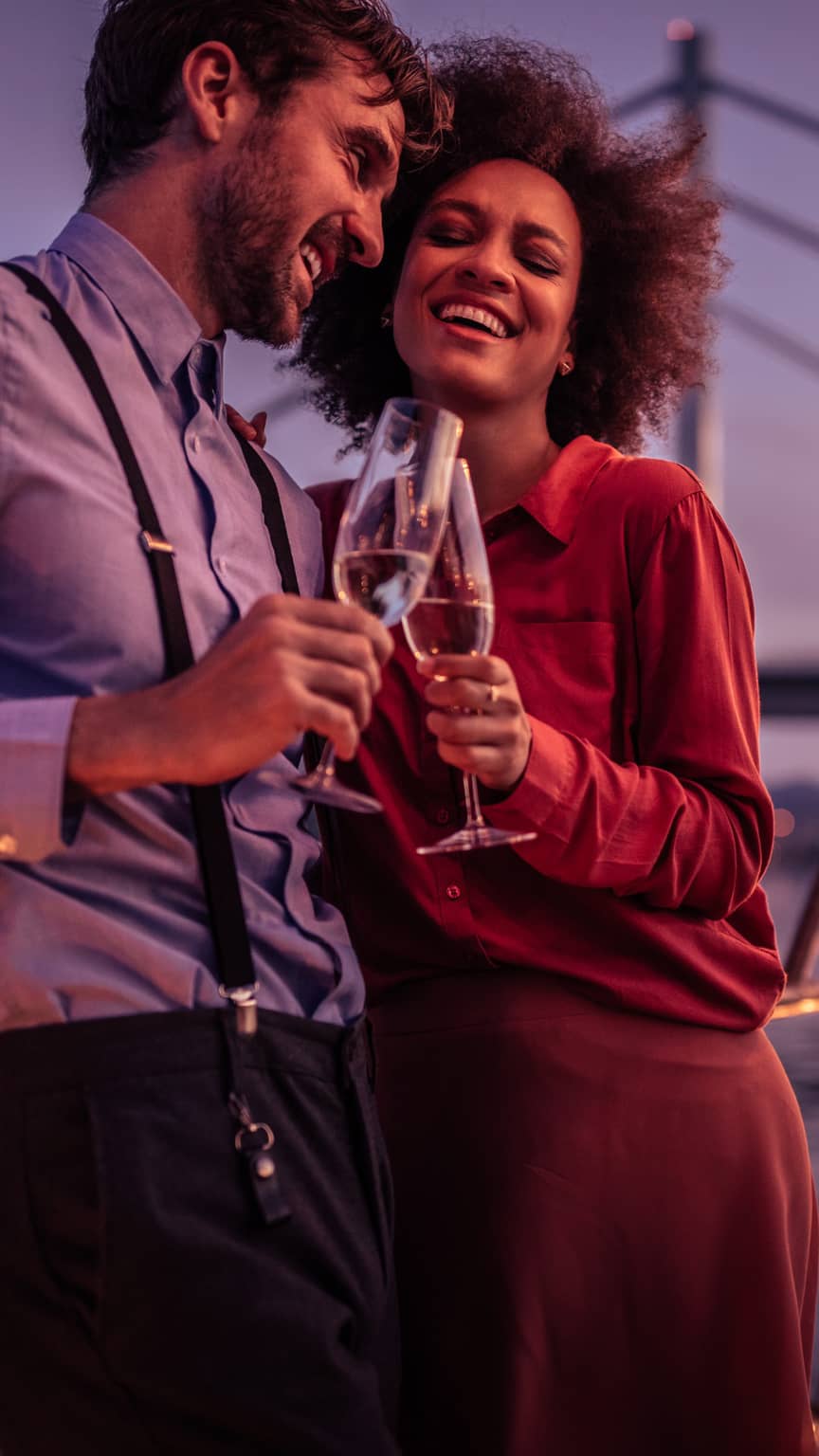 a couple celebrating their wedding anniversary