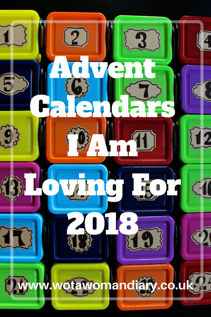 advent calendars 2018 text image with numbered boxes behind the text