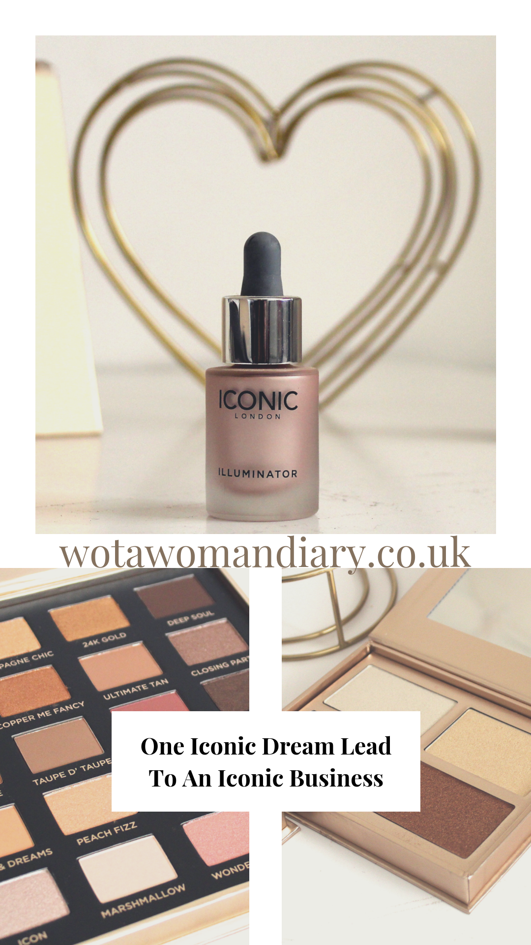Iconic London make up products displayed in a collage