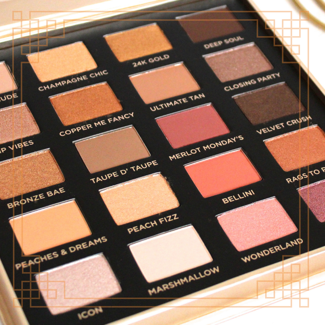 iconic london eyeshadow palette open with all the colours displayed