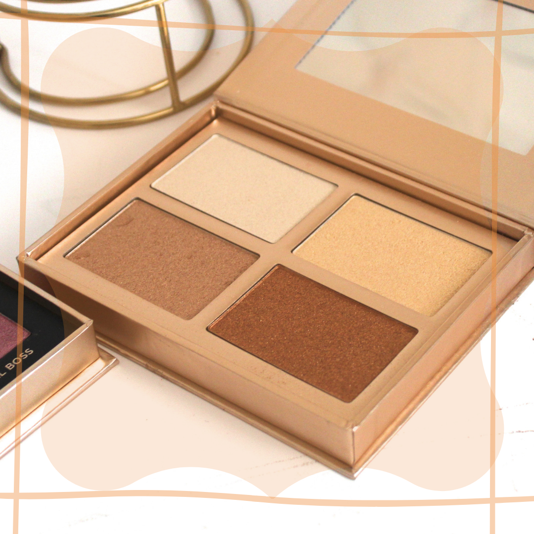 iconic london glow quad palette open showing the different colours