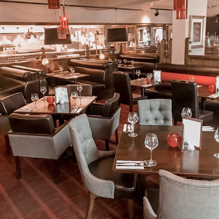 restaurant area inside Miller & Carter steakhouse
