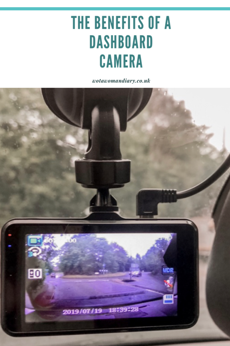 Dashboard camera video image with text for display