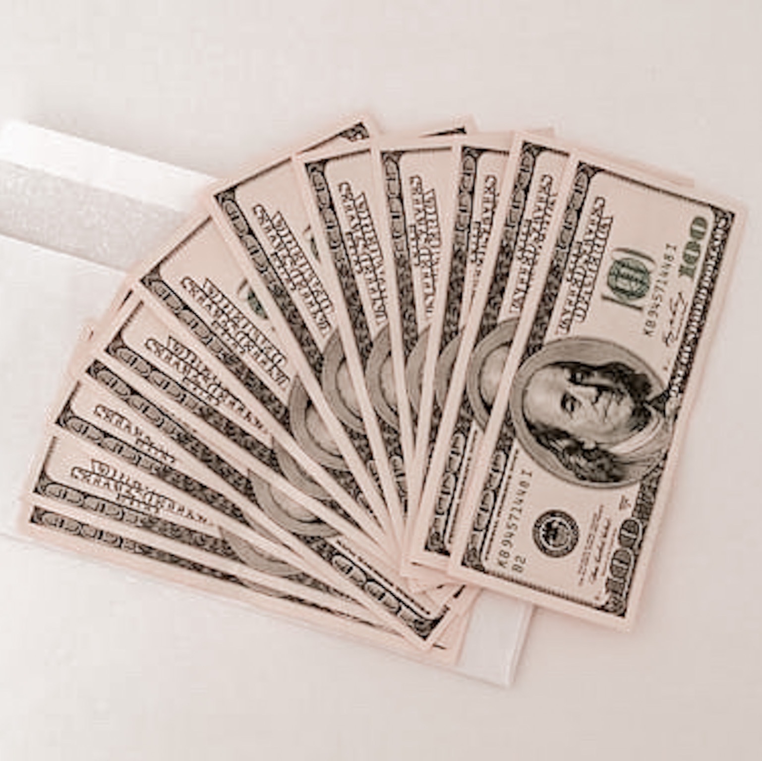 a spread of US dollar bills