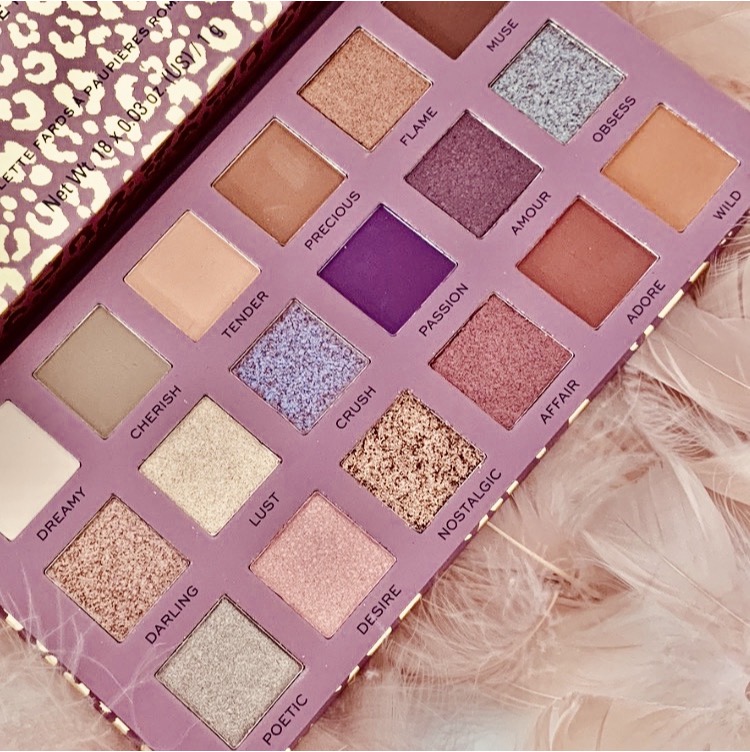 eyeshadow palette open to show the colours