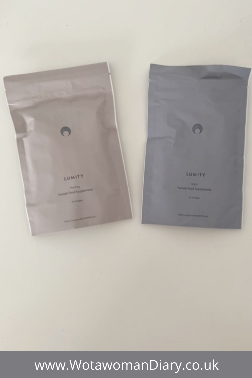 2 new pouches of lumity morning & night female supplements unopened