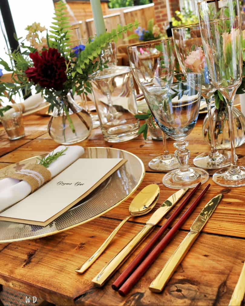 dressed party table
